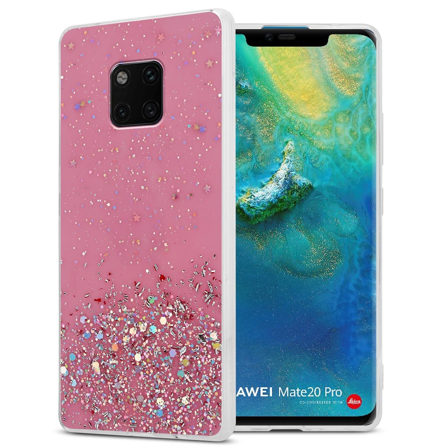 Cadorabo  Housse compatible avec Huawei MATE 20 PRO - Coque de protection en silicone TPU flexible avec paillettes scintillantes 