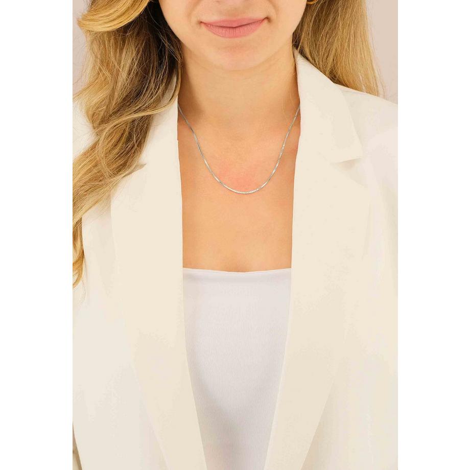 MUAU Schmuck  Collier Venezianer Weissgold 375, 1.1mm, 38cm 