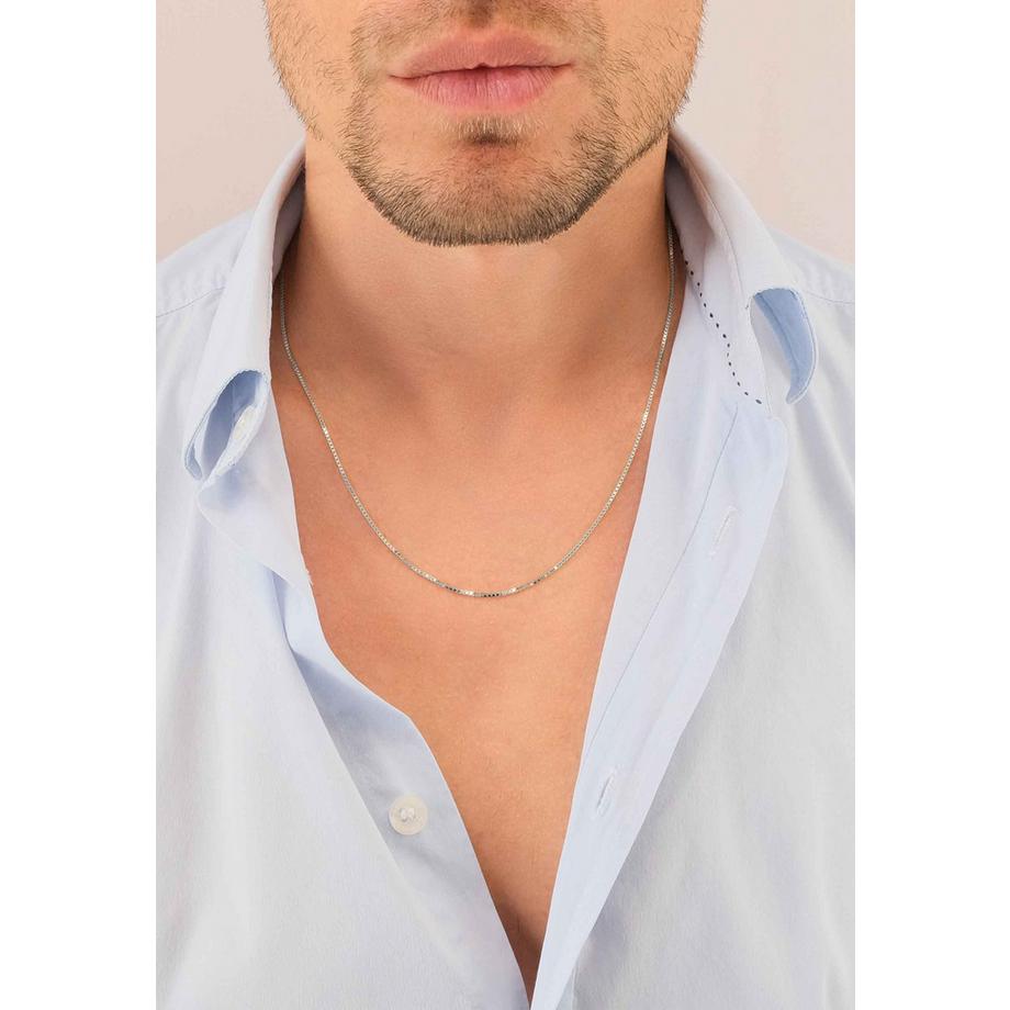 MUAU Schmuck  Collier Venezianer Weissgold 375, 1.1mm, 38cm 