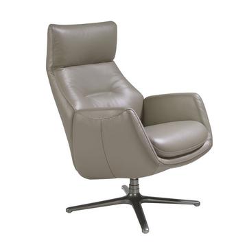 Fauteuil pivotant en cuir gris foncé
