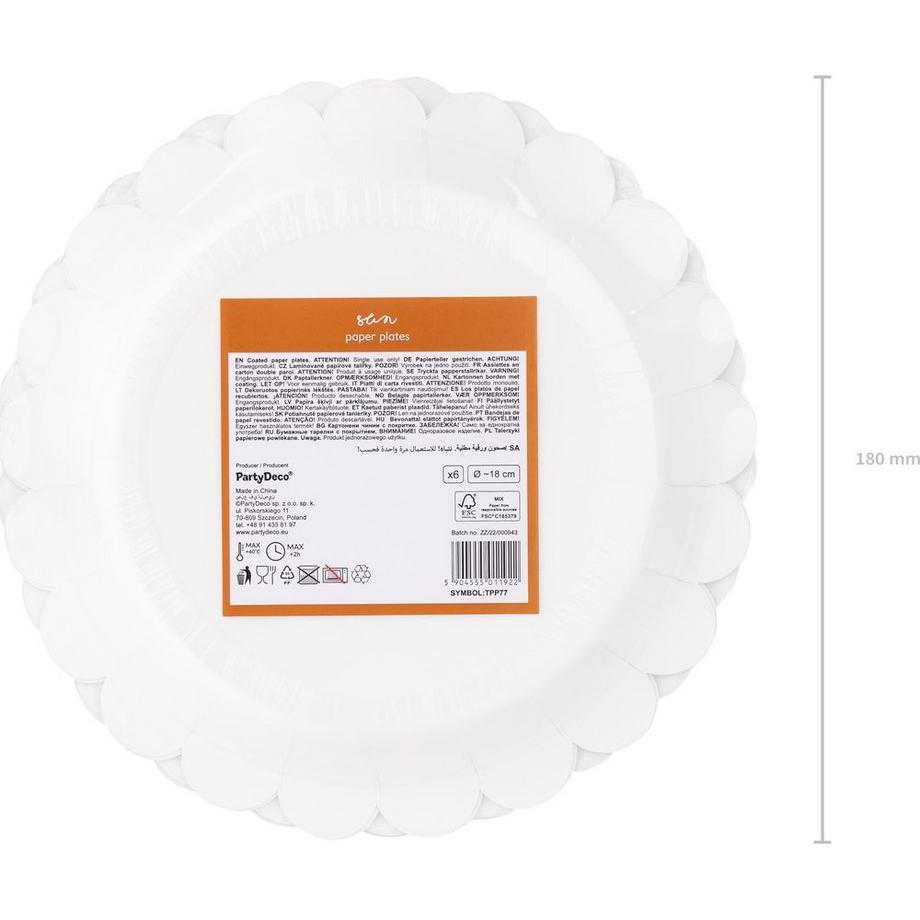 PartyDeco Assiettes - Soleil (6pcs)  