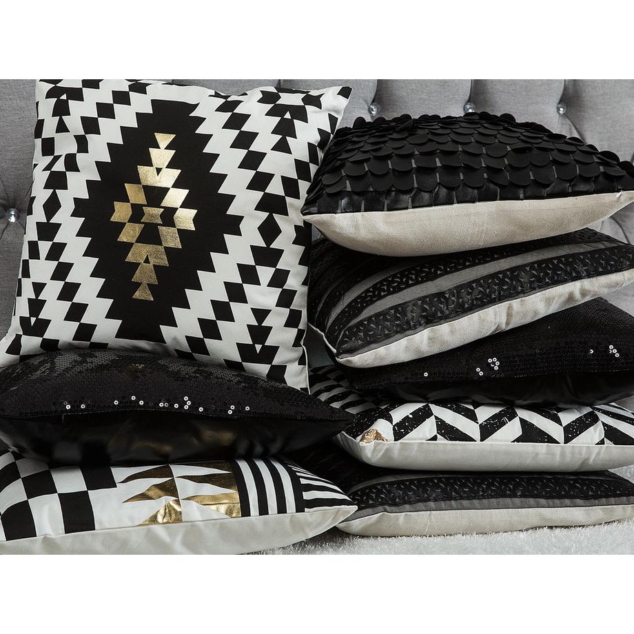 Beliani Dekokissen 2er Set aus Kunstleder Modern LOBELIA  