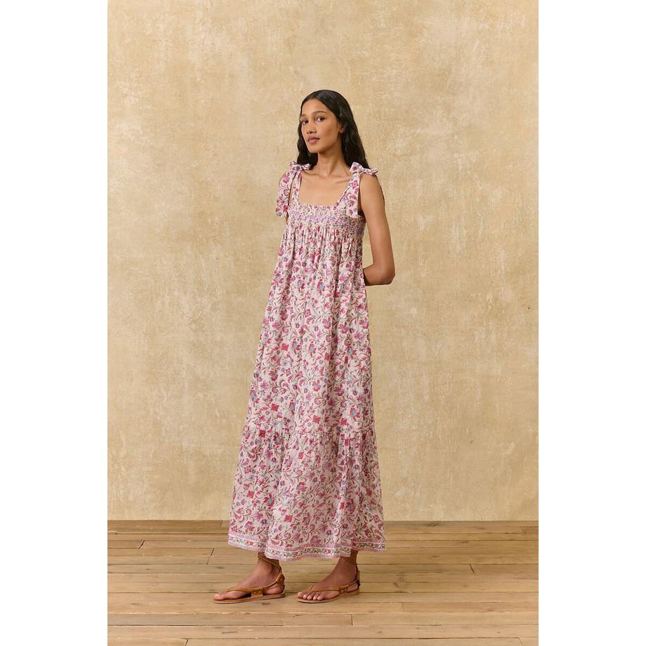 Louise-Misha Langes geblümtes Kleid MARCELETTE mit geknoteten Trägern  