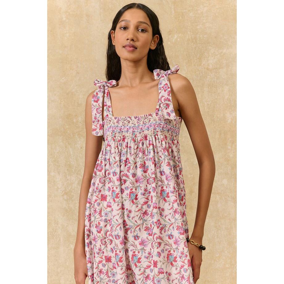 Louise-Misha Langes geblümtes Kleid MARCELETTE mit geknoteten Trägern  