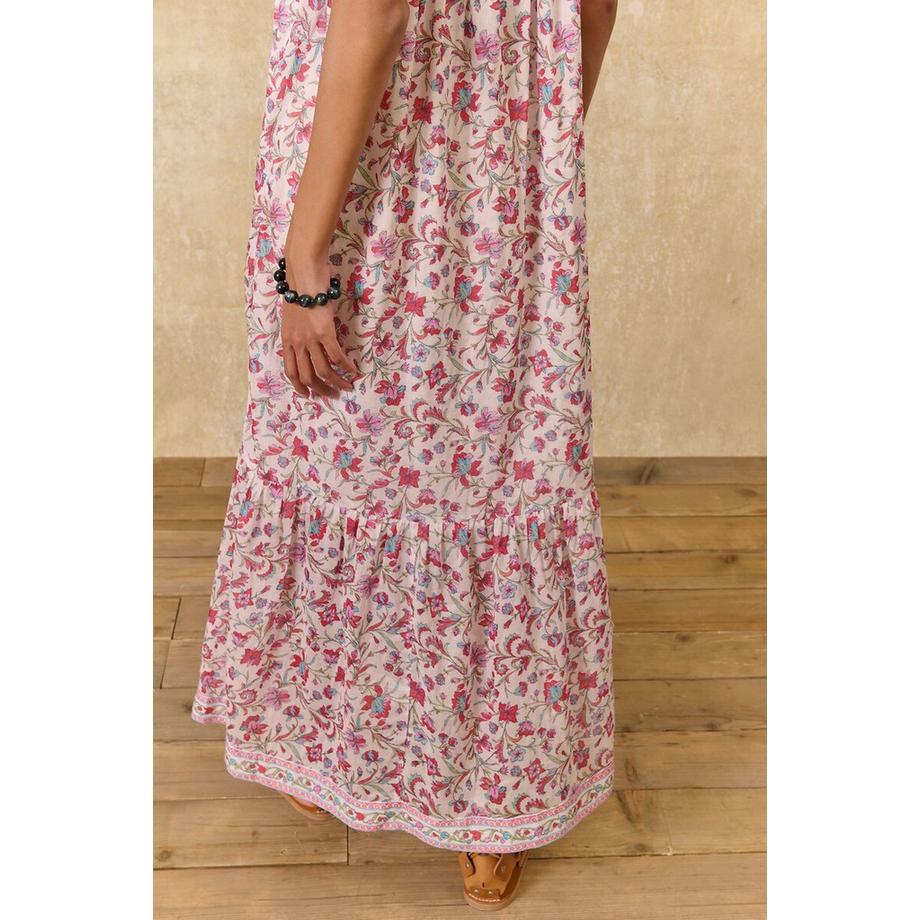 Louise-Misha Langes geblümtes Kleid MARCELETTE mit geknoteten Trägern  