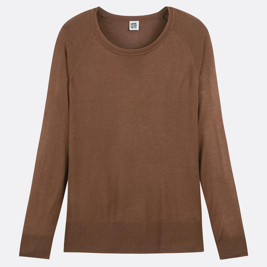 La Redoute Collections Pull col rond en maille fine  