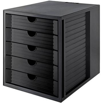Boîte à tiroirs System Box KARMA, DIN A4, 5 tiroirs fermés, éco