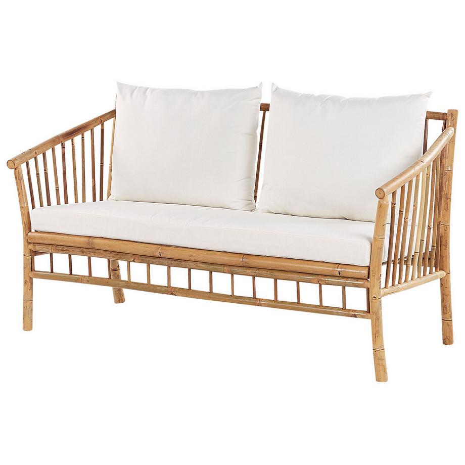 Beliani Lounge Set mit Tisch aus Bambusholz Rustikal MAGGIORE  