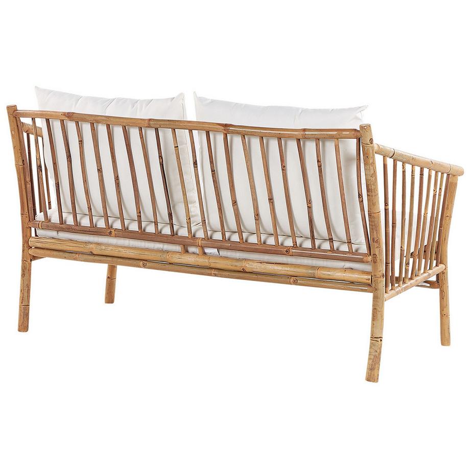 Beliani Lounge Set mit Tisch aus Bambusholz Rustikal MAGGIORE  