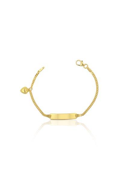 MUAU Schmuck  Bracelet d'insigne coeur or jaune 750 char, 2mm, 14cm 