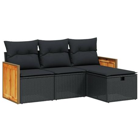 VidaXL set divano da giardino Polirattan  