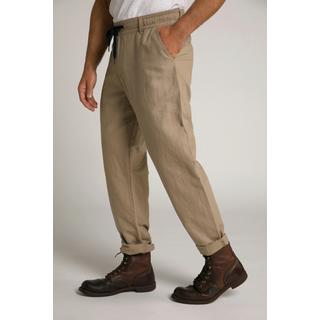 JP1880  Pantaloni basic di misto lino con cintura elastica 