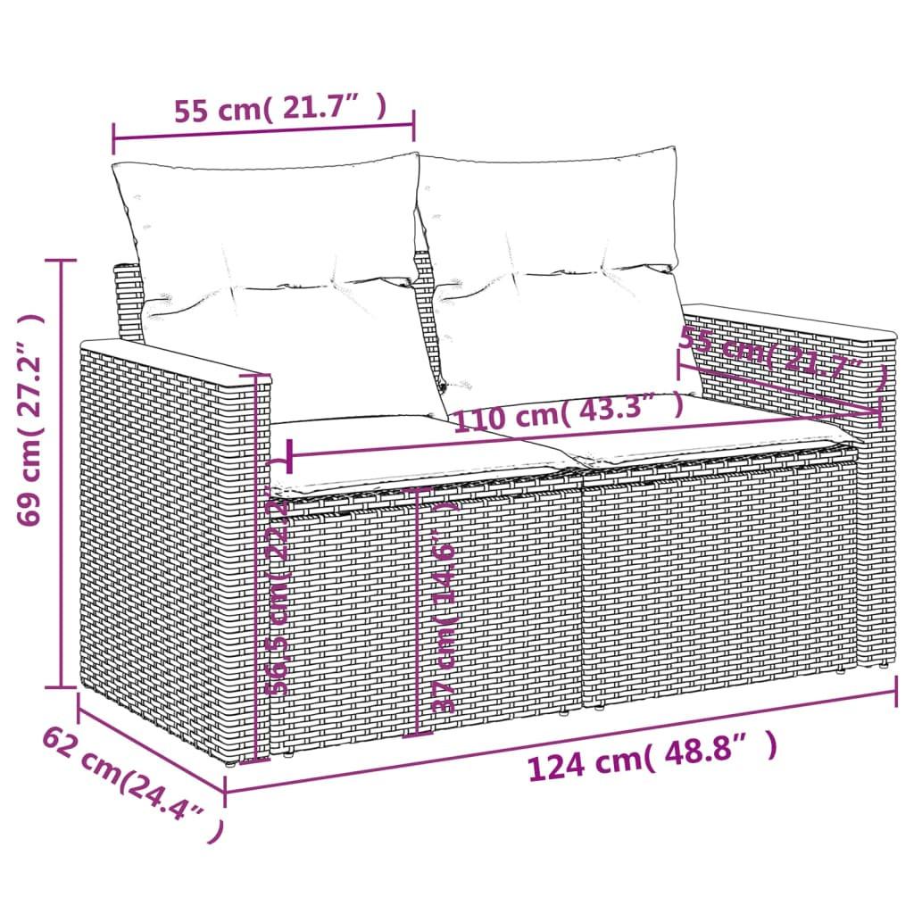 VidaXL Gartensofa poly-rattan  