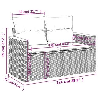 VidaXL Gartensofa poly-rattan  