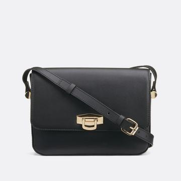 Sac bandoulière en cuir lisse Signature SYLVETTE