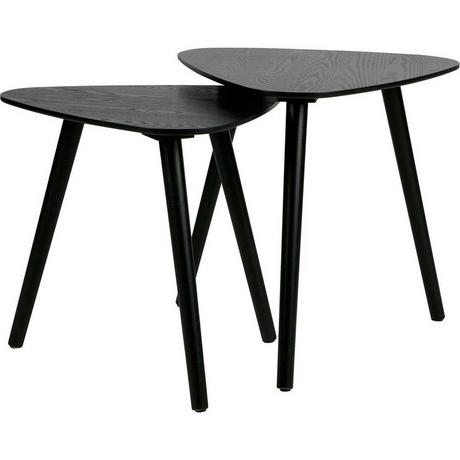 mutoni Table d&#039;appoint Nila bois noir (set de 2)  