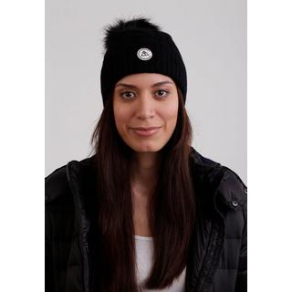 CASH-MERE.CH Kaschmir Mütze mit Zopfmuster und Bommel  