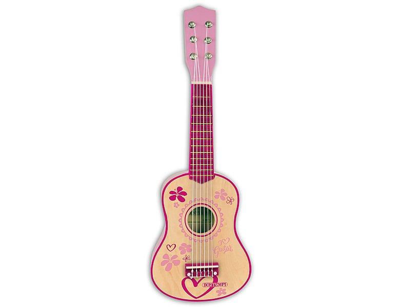 BONTEMPI  Klassische Holzgitarre Pink (55cm) 