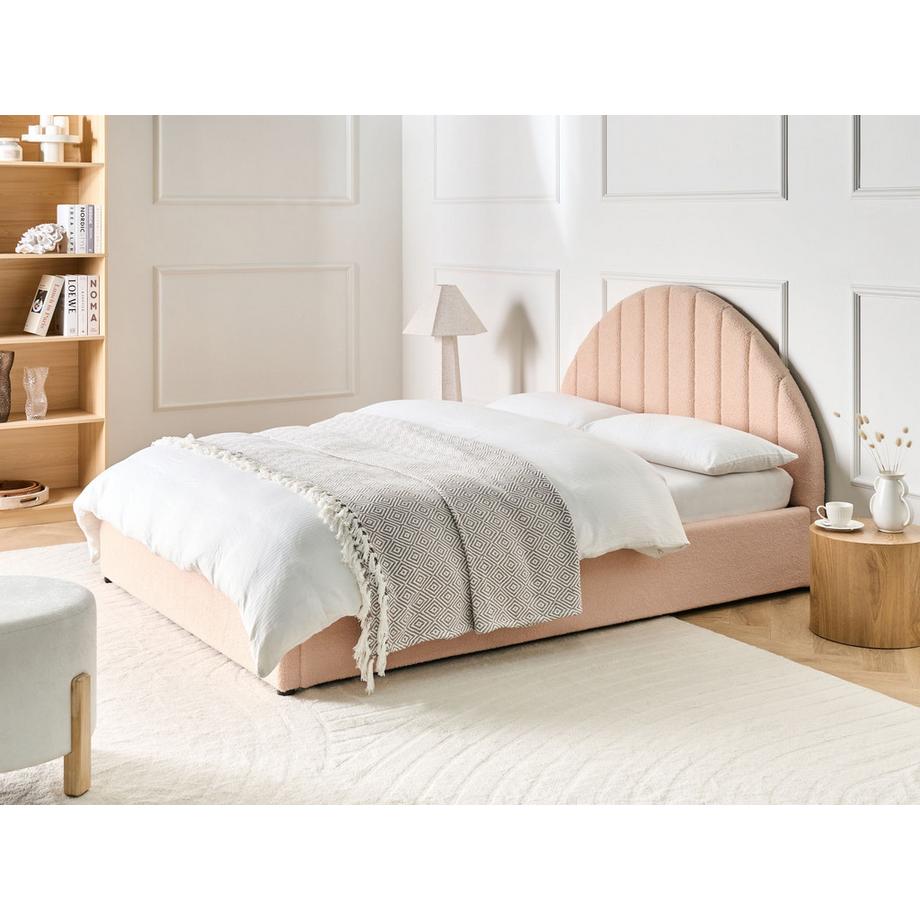 Beliani Lit ottoman en Bouclé Minimaliste CHADENET  