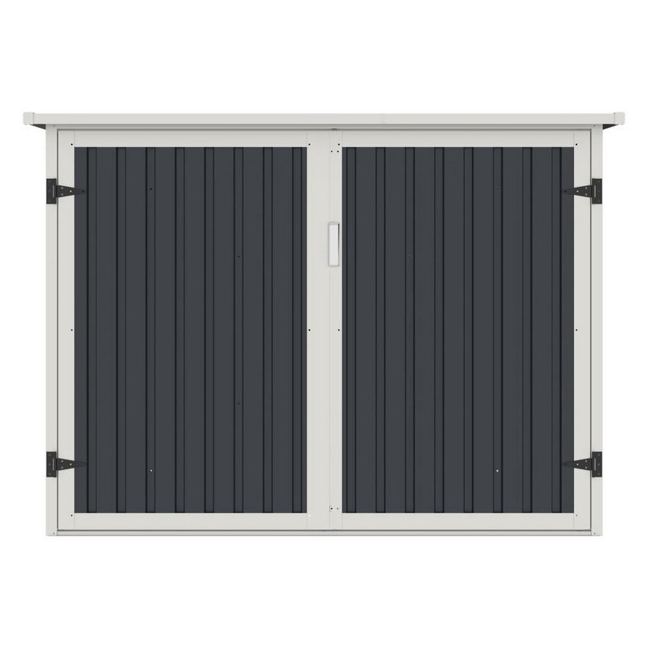 Vente-unique Metall-Fahrradunterstand aus verzinktem Stahl - Anthrazitgrau - 4 m² für 4 Fahrräder - NIKI  