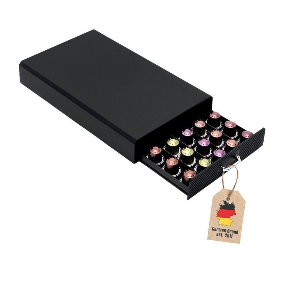 Intirilife  Intirilife Aufbewahrungsschublade für 50 Kaffeekapseln- Kompatibel mit Nespresso Kapseln 