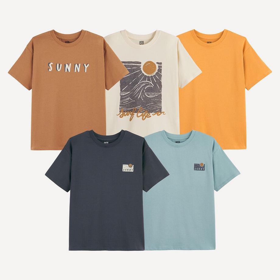 La Redoute Collections  Set aus 5 bedruckten T-Shirts mit Rundhalsausschnitt und kurzen Ärmeln 