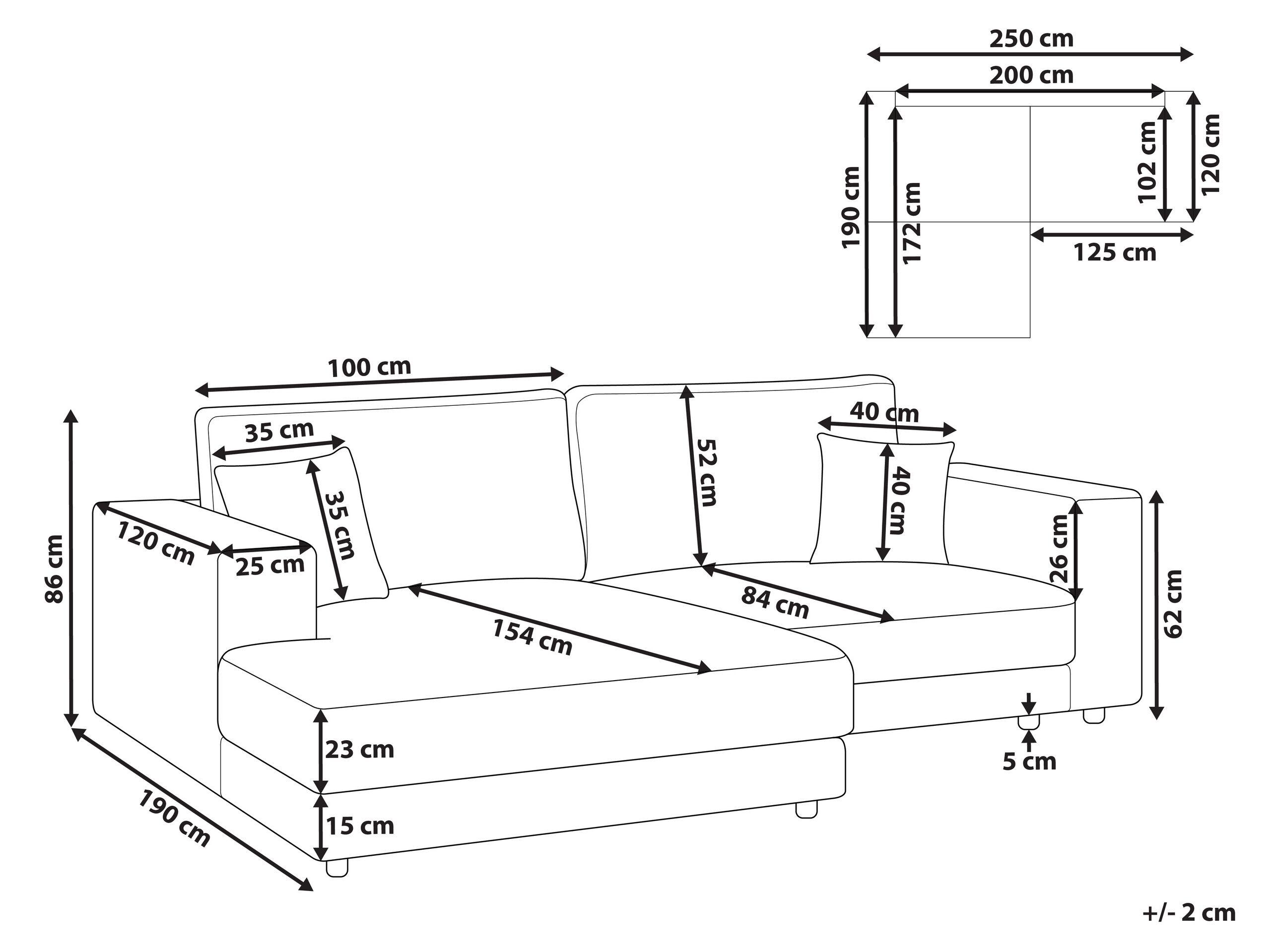 Beliani Ecksofa aus Polyester Modern LOFOTEN  