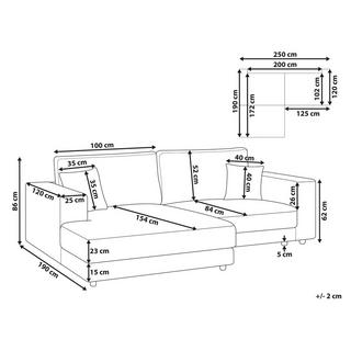 Beliani Ecksofa aus Polyester Skandinavisch LOFOTEN  