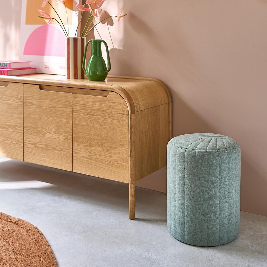 La Redoute Intérieurs Pouf cylindrique surpiqué  