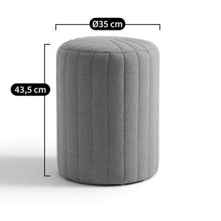 La Redoute Intérieurs Pouf cylindrique surpiqué  