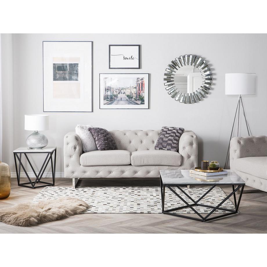 Beliani Canapé 2 places en Tissu Glamour VISSLAND  