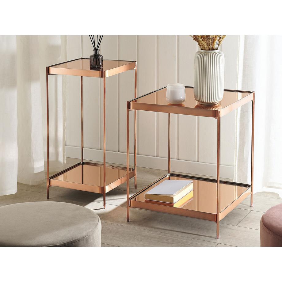 Beliani Tavolino en Vetro temperato Moderno ALSEA  