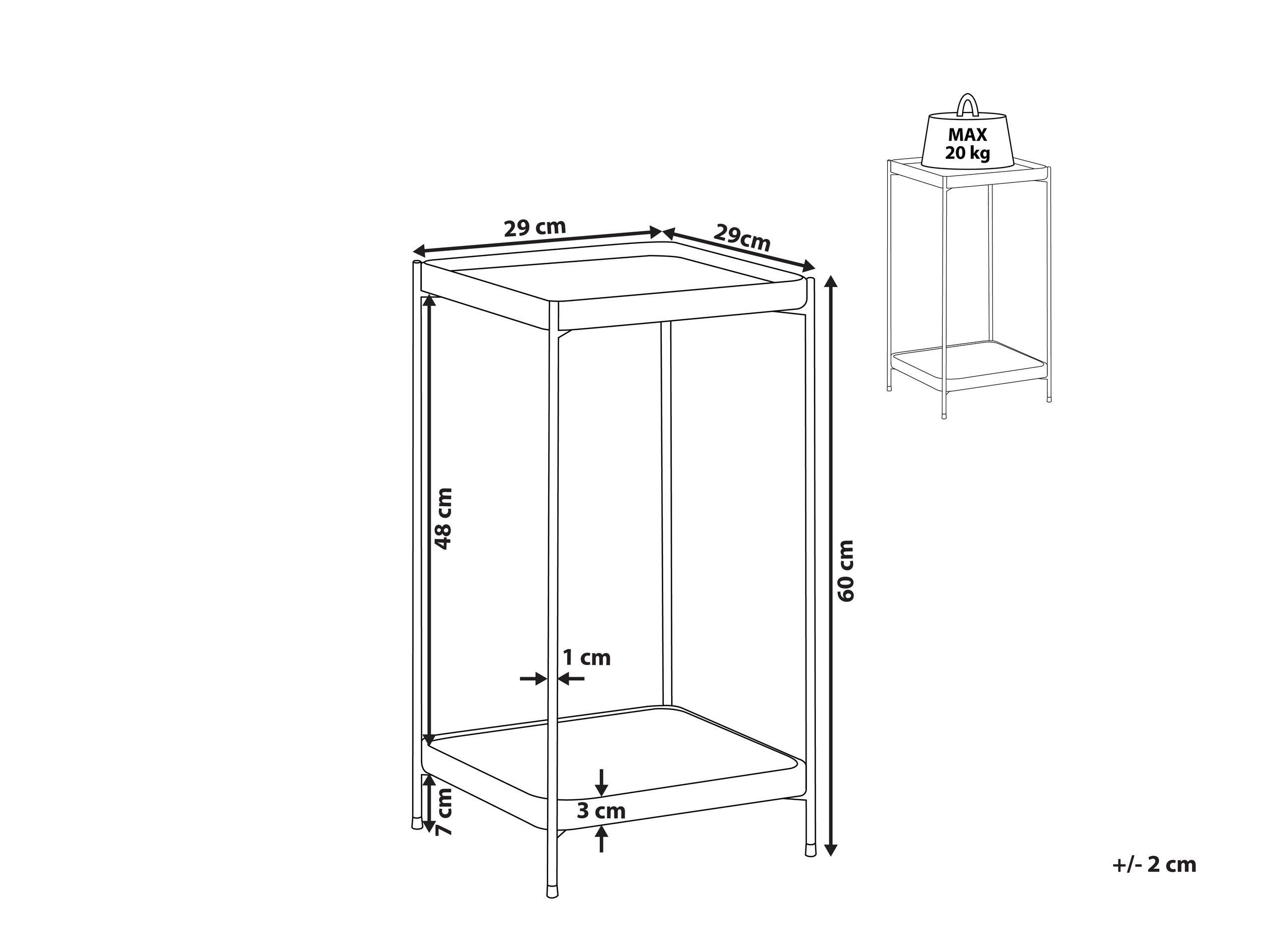 Beliani Beistelltisch aus Sicherheitsglas Modern ALSEA  