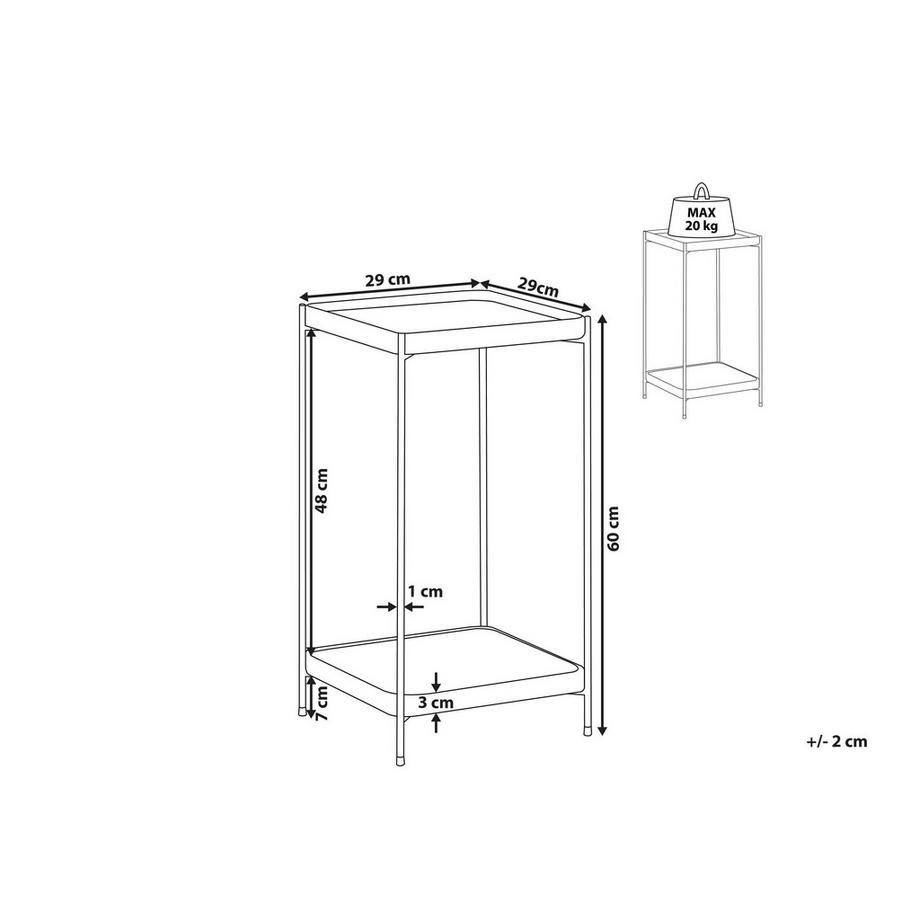 Beliani Tavolino en Vetro temperato Moderno ALSEA  