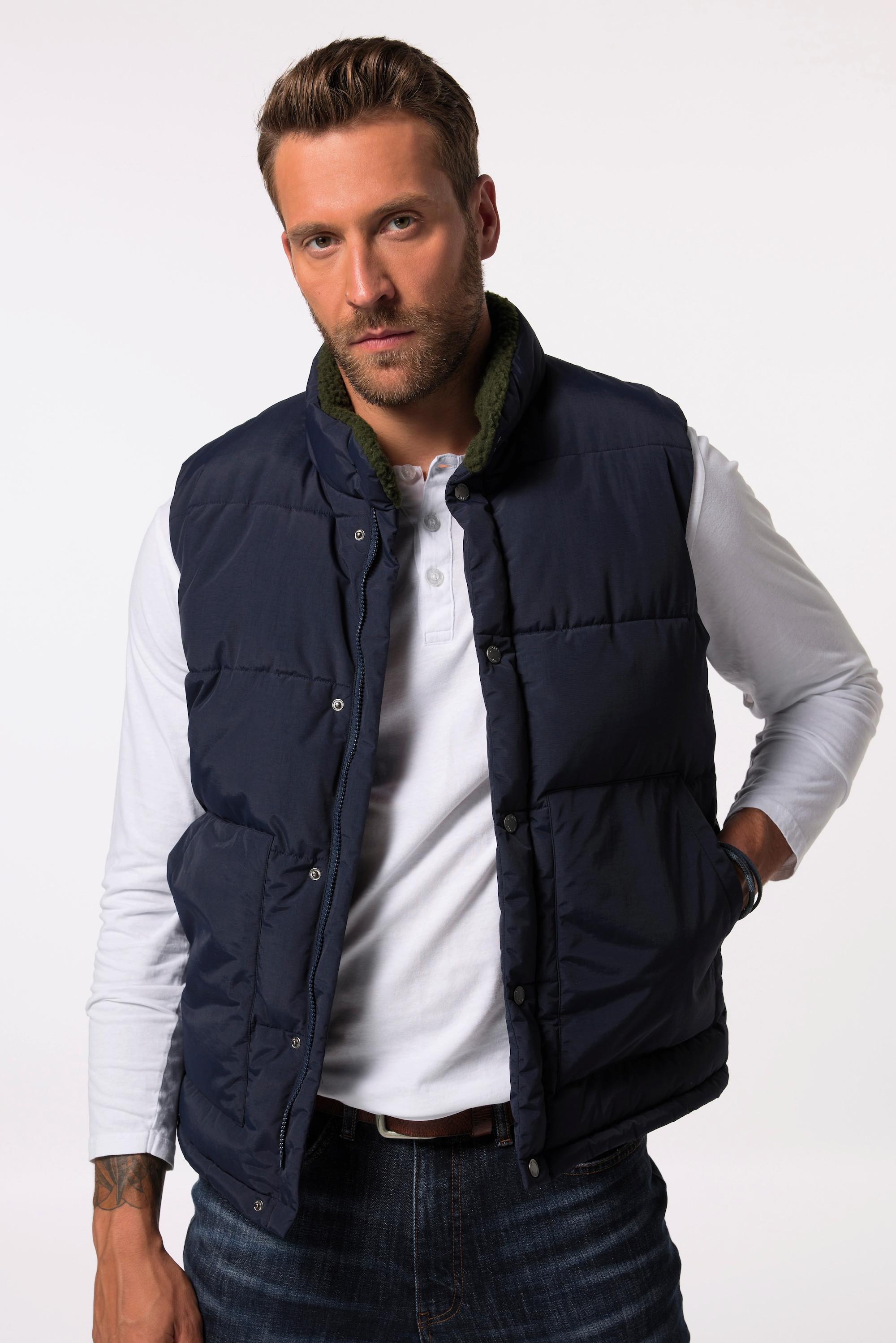 JP1880  Gilet per l'outdoor con collo alto e fodera di teddy, fino alla tg. 7XL 