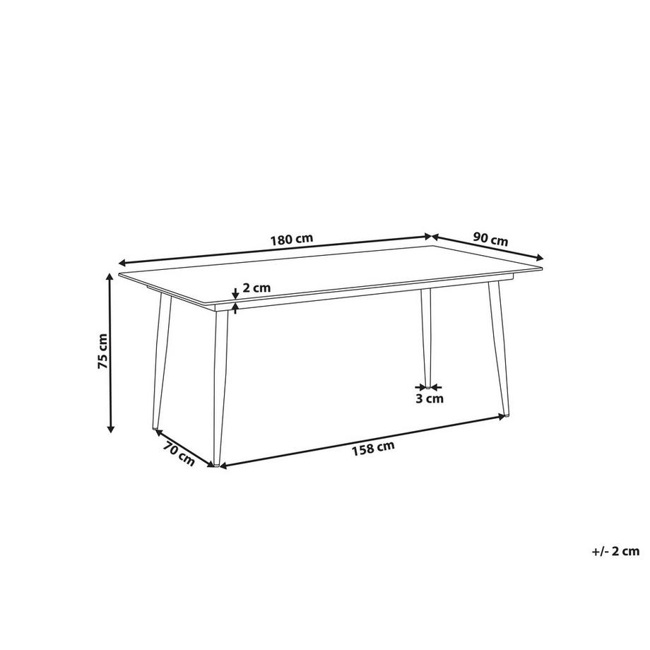 Beliani Tavolo da pranzo da giardino en Laminato HPL Moderno TOLENTINO  