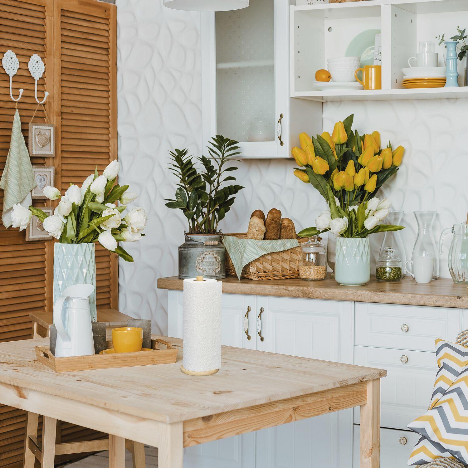 B2X Portarotolo da cucina rotondo in bambù  