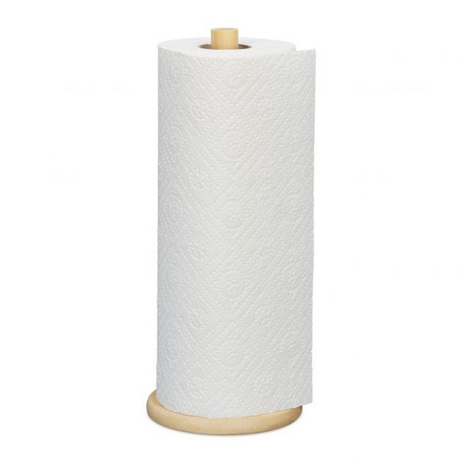 B2X Porte-rouleau de papier essuie-tout rond en bambou  