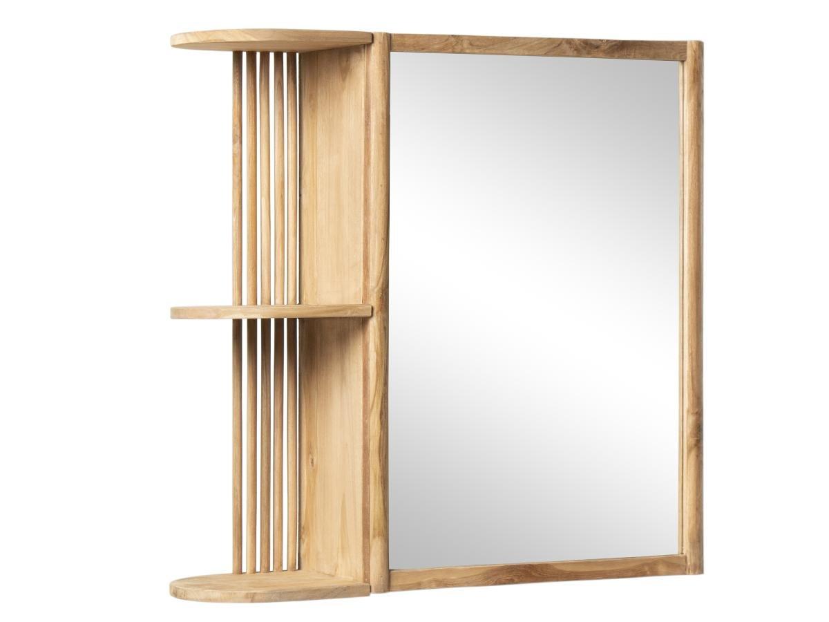 Vente-unique Armoire murale de salle de bain en teck avec miroir et niches - Coloris naturel - CIMAHI  