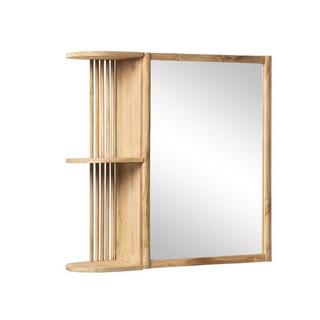 Vente-unique Armoire murale de salle de bain en teck avec miroir et niches - Coloris naturel - CIMAHI  