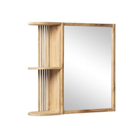 Vente-unique Armoire murale de salle de bain en teck avec miroir et niches - Coloris naturel - CIMAHI  