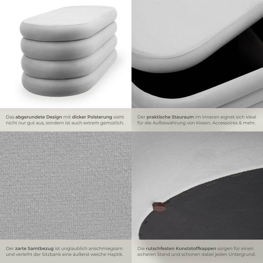 Tectake Banc rembourré ALTU 2 grands compartiments de rangement  