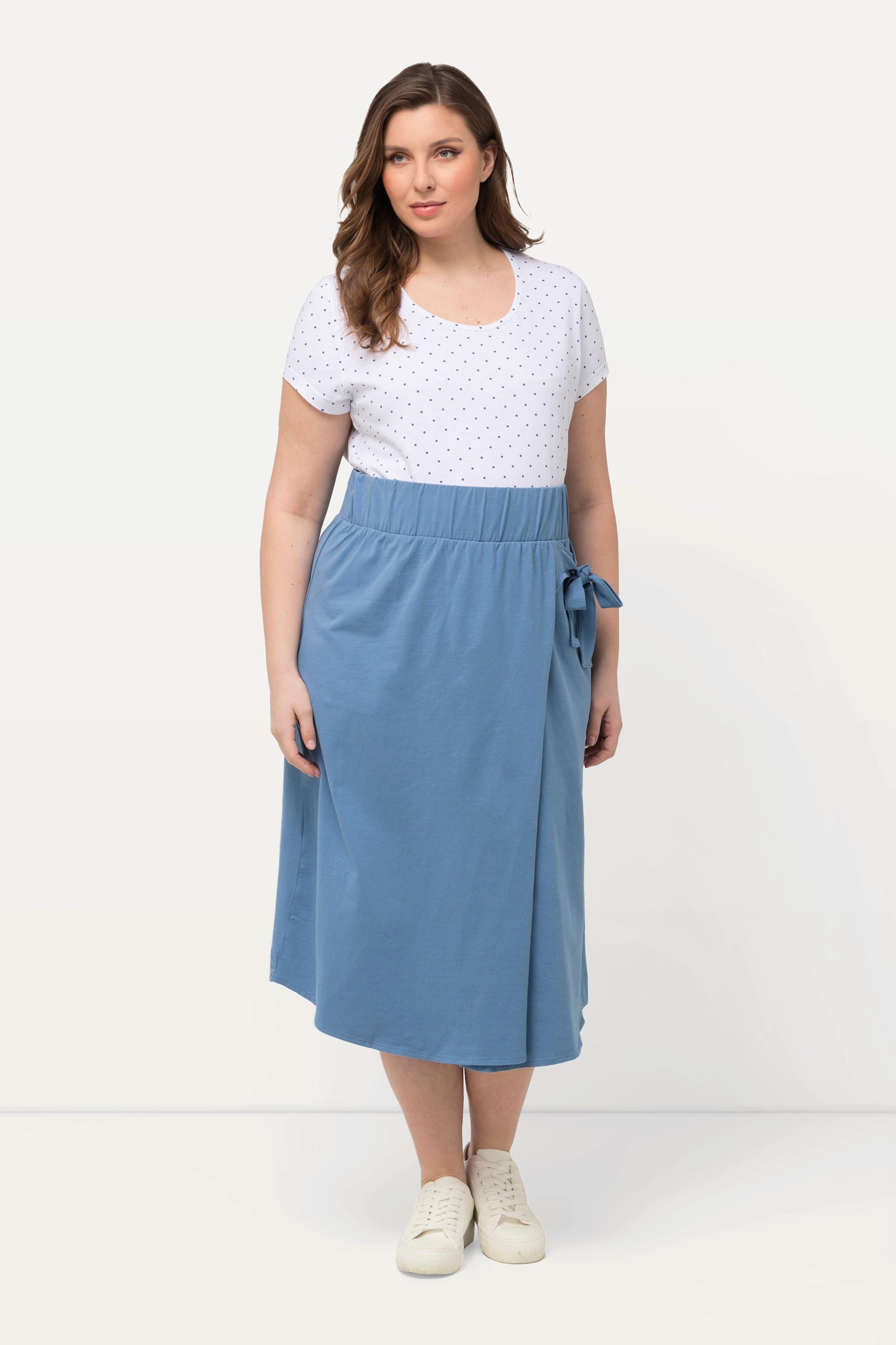 Ulla Popken Bellieva Jerseyrock A-Linie Wickeloptik  