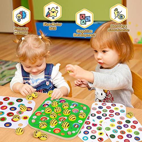 Activity-board  Gedächtnisspiel Holzpuzzle für Kinder, Bienengartenmuster, Holzspielzeug Motorikspielzeug Lernspielzeug 