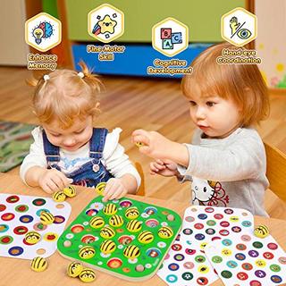 Activity-board  Jeu de mémoire en bois pour enfants, motifs de jardin d'abeilles, jouet en bois, jouet éducatif pour la motricité 