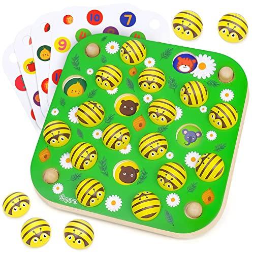 Activity-board  Jeu de mémoire en bois pour enfants, motifs de jardin d'abeilles, jouet en bois, jouet éducatif pour la motricité 