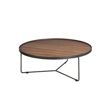 Table basse ronde et acier noir