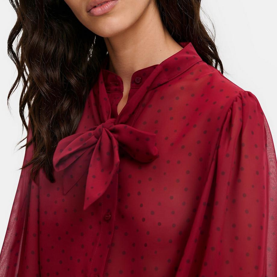 La Redoute Collections Chemise lavallière à pois manches longues  