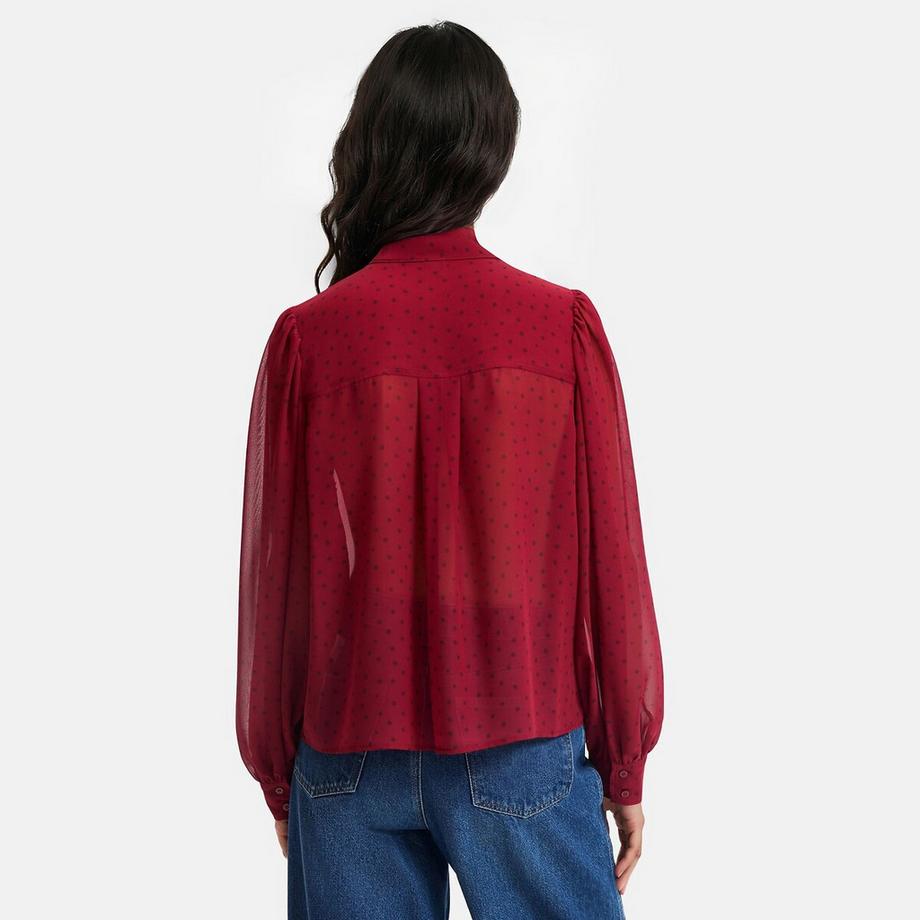 La Redoute Collections Chemise lavallière à pois manches longues  
