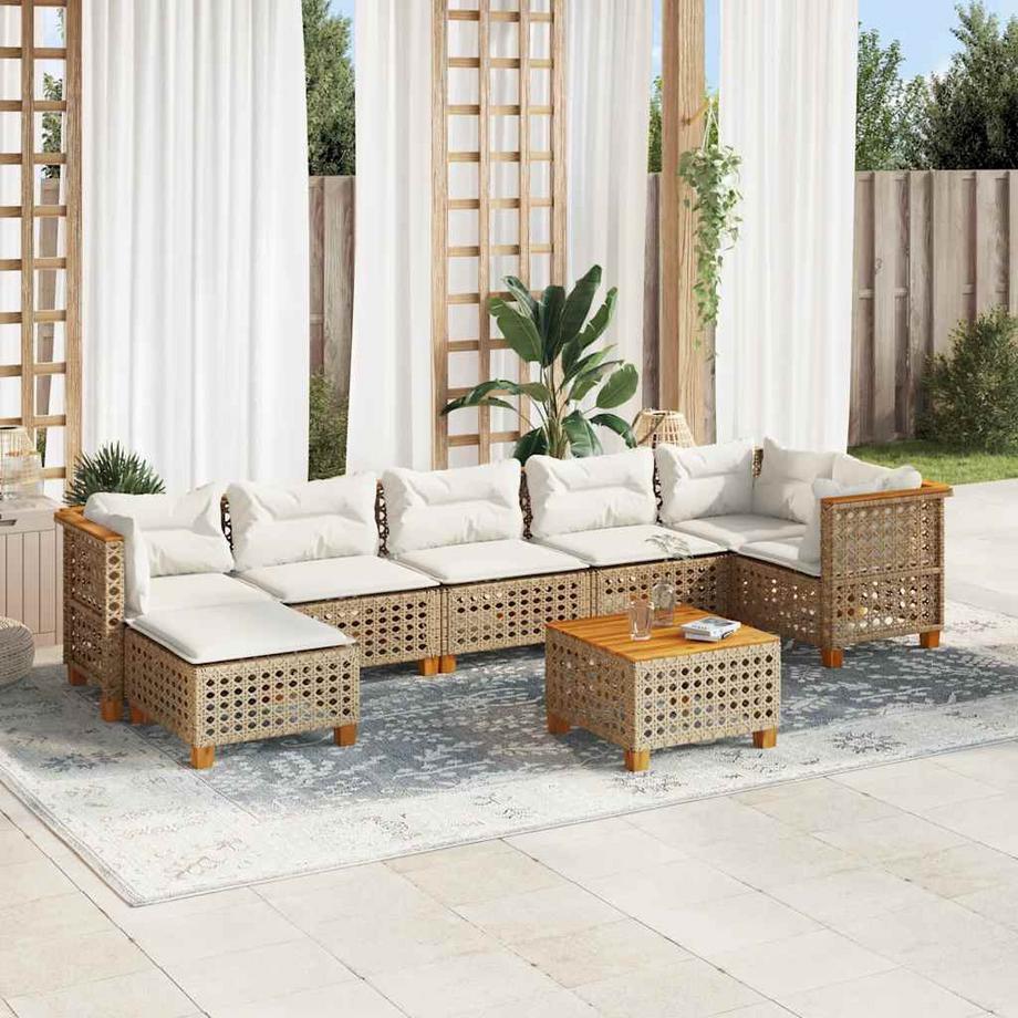 VidaXL set divano da giardino Polirattan  